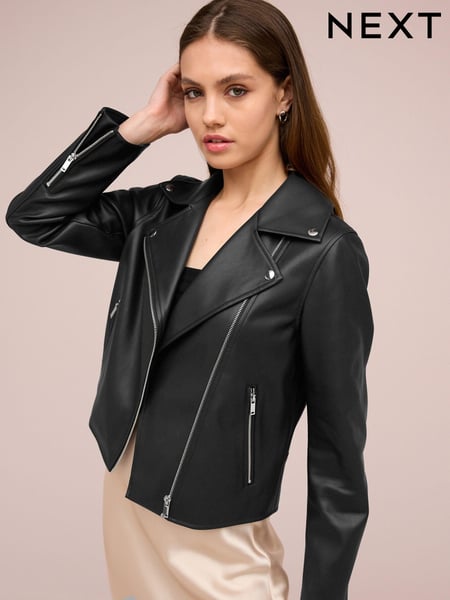 Black Faux Leather Biker Jacket (103395) | € 87