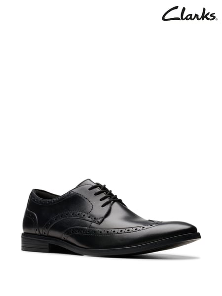 Clarks Black Leather Brandon Brogue Shoes (113510) | € 101
