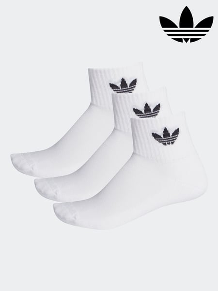 adidas Originals White Mid Cut Ankle Socks 3 Pack (117155) | € 20