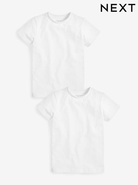 White Short Sleeve T-Shirts 2 Pack (3-16yrs) (118353) | € 10 - € 18