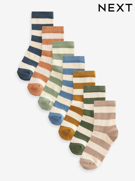 Wide Stripe Cotton Rich Socks 7 Pack (118824) | € 11 - € 14