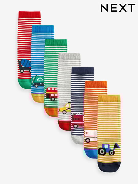 Vehicle Stripe Cotton Rich Socks 7 Pack (118949) | € 11 - € 14