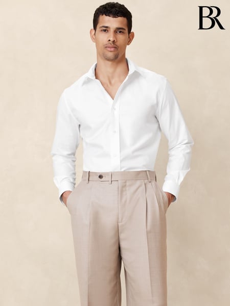 Banana Republic White Slim Wrinkle Resistant Dress Shirt (123482) | € 101