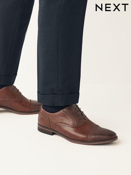 Tan Brown Oxford Toe Cap Shoes (126409) | € 57
