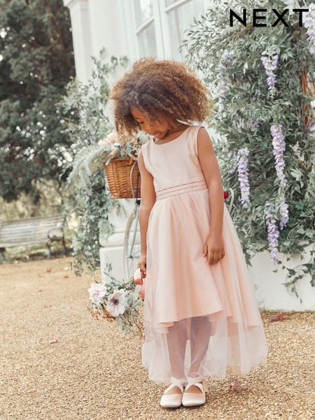 Pink Flower Girl Bow Dress (3mths-16yrs) (128050) | € 52 - € 67