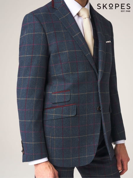Skopes Blue Doyle Tweed Tailored Wool Blend Suit: Jacket (128681) | € 218