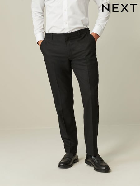 Black Tailored Wool Donegal Tuxedo Suit Trousers (129036) | € 17