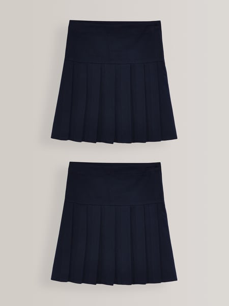 Navy Blue Regular Waist Pleated School Skirts 2 Pack (3-16yrs) (130307) | € 17 - € 31