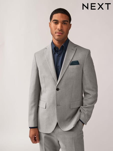 Grey Regular Fit Textured Suit Jacket (133527) | € 96