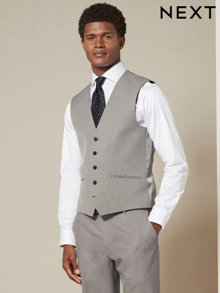 Grey Textured Suit Waistcoat (133539) | € 60