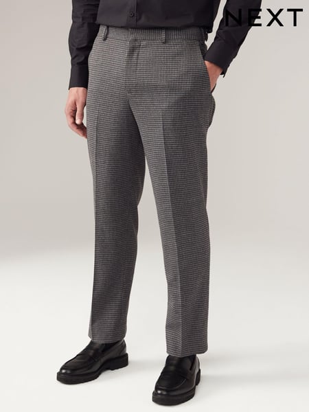 Grey Puppytooth Textured Suit Trousers (133747) | € 15