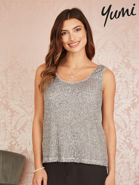 Yumi Silver Sequin Vest (138151) | € 27