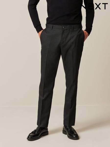 Black Slim Fit Textured Smart Trousers (139582) | € 42