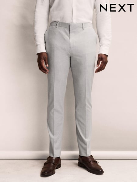 Light Grey Muscle Fit Muscle FIt Motionflex Stretch Suit Trousers (140464) | € 75