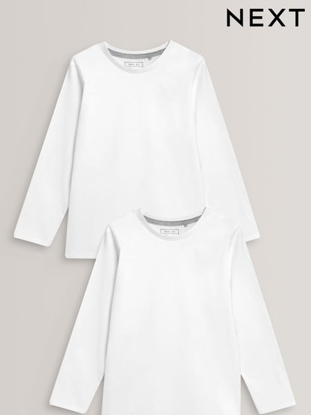 White 2 Pack Long Sleeve T-Shirts (3-16yrs) (149104) | € 13 - € 21