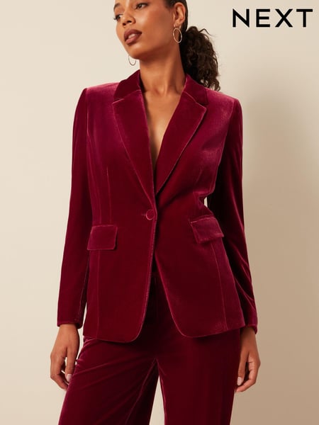 Berry Red Fuller Bust Velvet Jacket (155451) | € 18