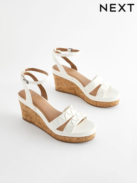White Standard/Wide Fit Forever Comfort® Double Strap Wedges (156113) | € 57