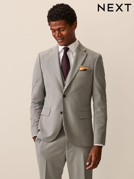 Cement Grey Skinny Fit Motionflex Stretch Suit Jacket (157659) | € 23