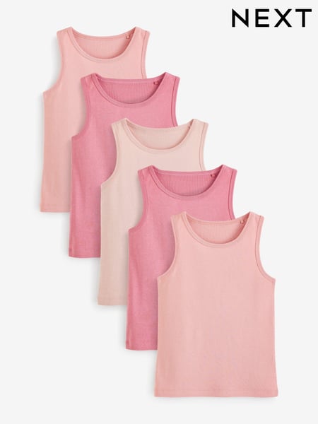 Multi Pastel 100% Cotton Vests 5 Pack (1.5-16yrs) (158976) | € 16 - € 23