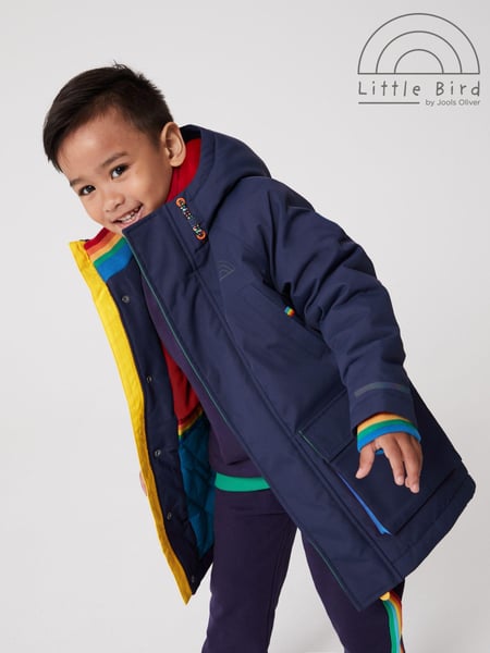 Little Bird by Jools Oliver Rainbow Trim Shower Resistant Parka Jacket (159861) | 90 € - 97 €