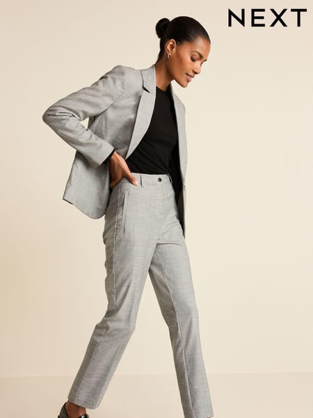 Black/White Check Tailored Check Slim Leg Trousers (159927) | € 8