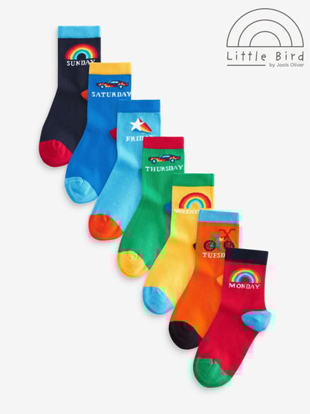 Little Bird by Jools Oliver Multi Bright Rainbow Days of the Week Socks 7 Pack (160828) | € 19 - € 22