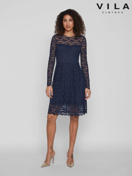 VILA Blue Long Sleeve Lace Dress (161693) | € 13