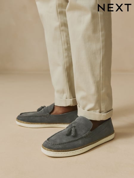 Grey Suede Tassel Loafers (161760) | € 37 - € 47