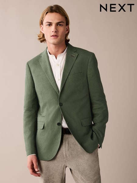 Sage Green Slim Fit Linen Blend Blazer (161765) | € 23