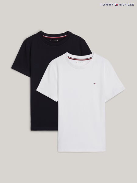 Tommy Hilfiger Black Original Long Sleeve 100% Cotton T-Shirts 2 Pack (162416) | € 50
