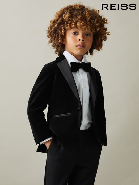 Reiss Black Ace 9-14 yrs Single Breasted Velvet Blazer (163162) | € 184