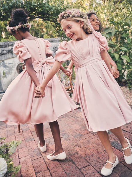 Angel & Rocket Blush Pink Portia Pleated Bodice Bow Dress (163394) | € 98 - € 114