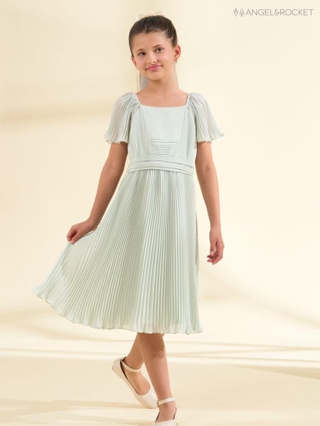 Angel & Rocket Green Pleated Ballerina Occasion Bow Dress (164302) | € 98 - € 119