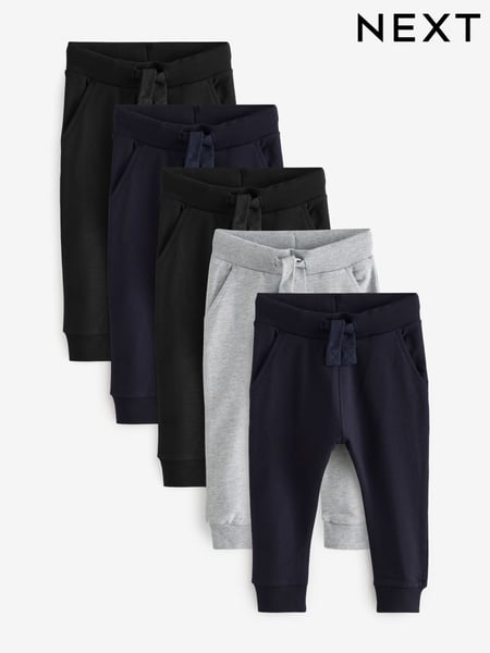 Black/Navy/Grey Joggers 5 Pack (3mths-7yrs) (164334) | € 38 - € 44