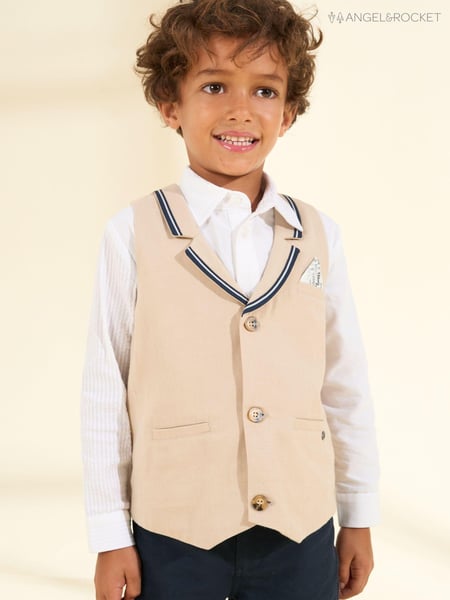 Angel & Rocket Brown Linen Blend Felix Waistcoat (164642) | € 19 - € 23