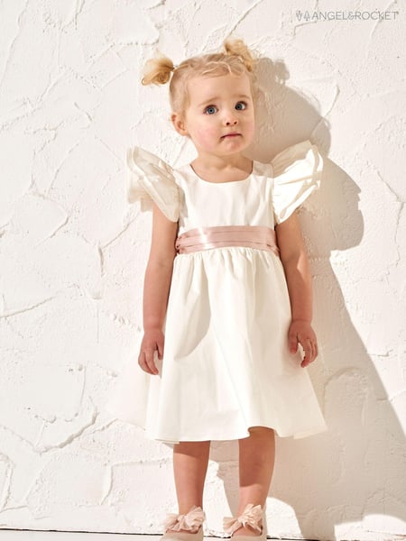 Angel & Rocket Cream Sylvie Sateen Sash Bow Dress (164659) | € 101 - € 109