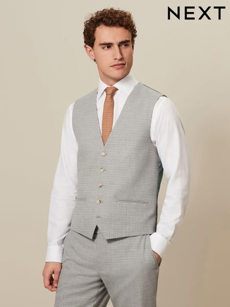 Grey Textured Suit Waistcoat (166224) | € 12