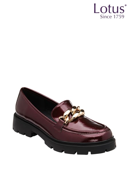 Lotus Burgundy Red Patent Loafers (166349) | € 47