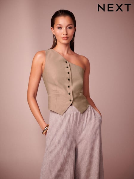 Mink Brown One Shoulder Waistcoat (168642) | € 11