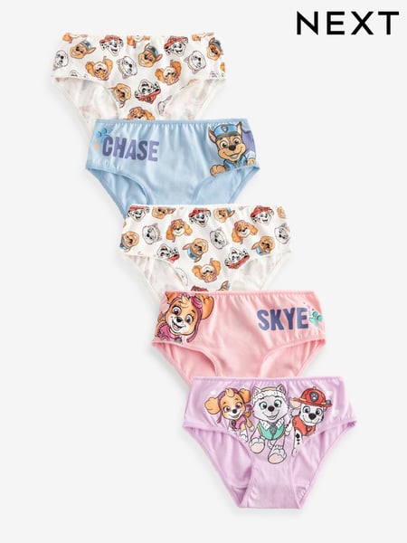 Blue/Pink 100% Cotton Paw Patrol Briefs 5 Pack (2-8yrs) (170807) | € 16 - € 17