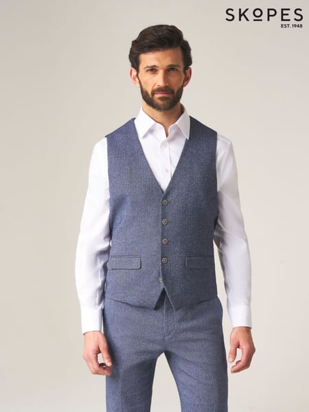 Skopes Blue Jude Tweed Tailored Fit Suit Waistcoat (171450) | € 109