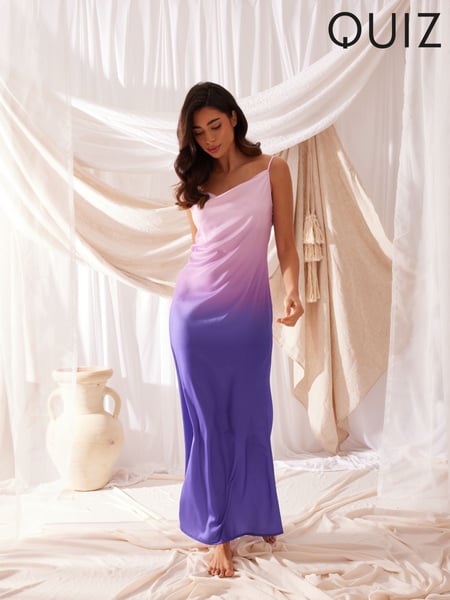Quiz Purple Ombre Satin Strappy Slip Dress (172001) | € 15