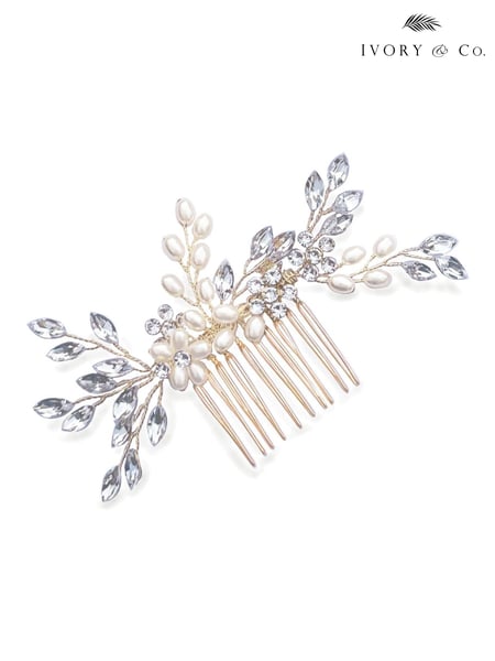 Ivory & Co Gold Pearl Shimmer Crystal Comb (173395) | € 55