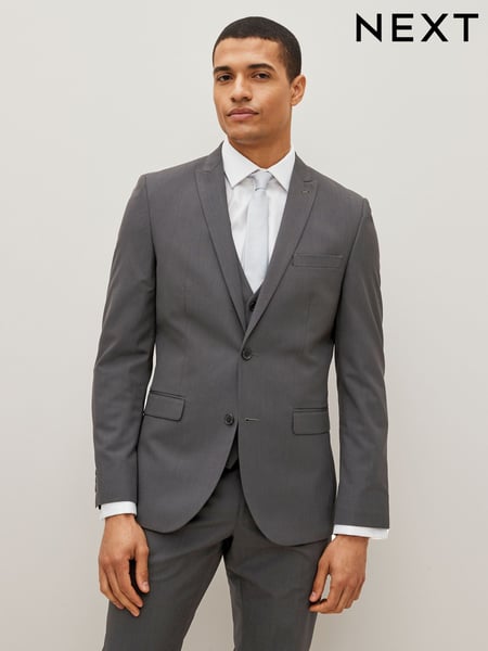 Charcoal Grey Slim Fit Two Button Suit Jacket (174900) | € 90