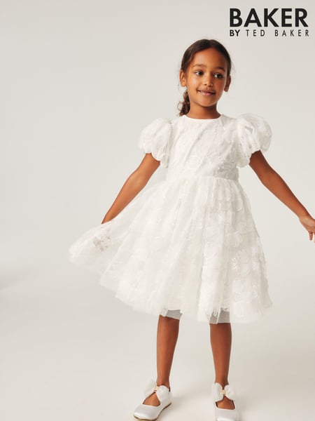Baker by Ted Baker Ivory 3D Sequin Flower Occasion Dress (180504) | € 23 - € 25