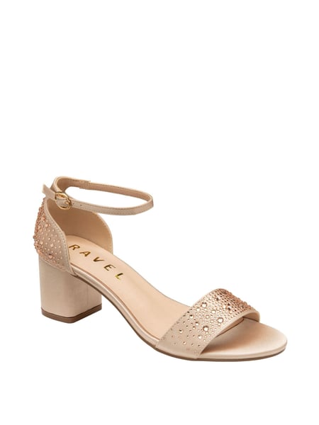Ravel Gold Ankle Strap Block Heel Diamante Sandals (180821) | € 54