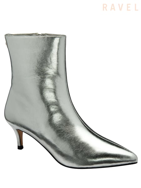 Ravel Silver Stiletto Heel Zip Up Ankle Boots (182871) | € 125