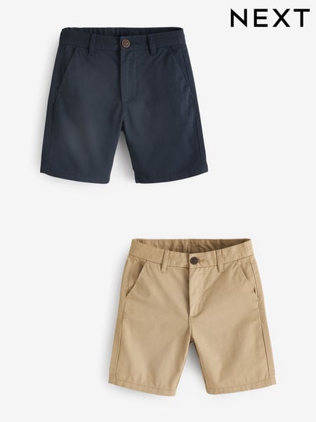 Navy/Stone Chino Shorts 2 Pack (3-16yrs) (183855) | € 21 - € 35