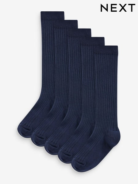 Navy 5 Pack Cotton Rich Knee High Socks (185010) | € 13 - € 16