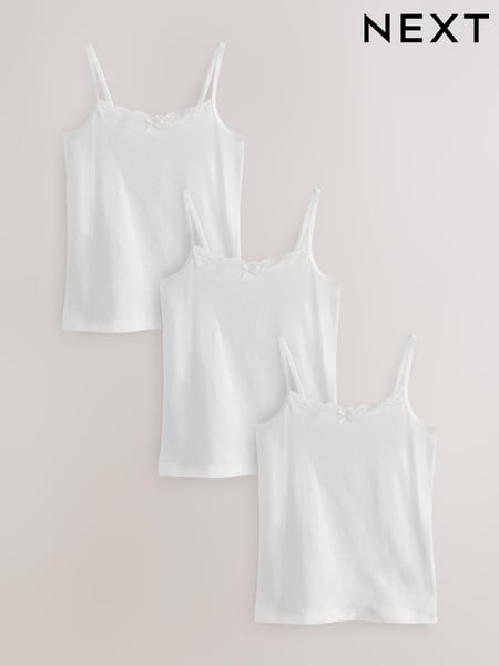 White 3 Pack Lace Trim Cami Vest (1.5-16yrs) (185023) | € 6 - € 9